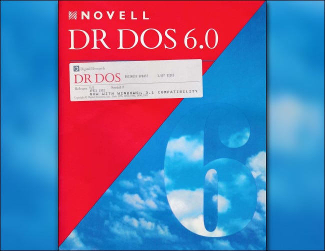 Arte da caixa do Novell DR-DOS 6