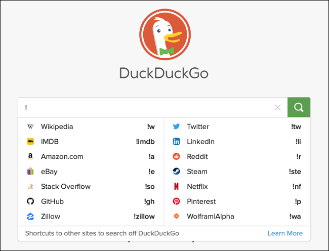 Encontrando franjas em DuckDuckGo