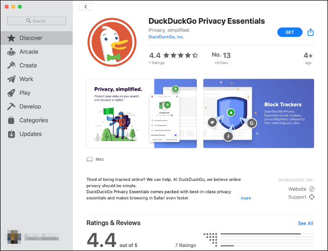 Extensão Safari DuckDuckGo