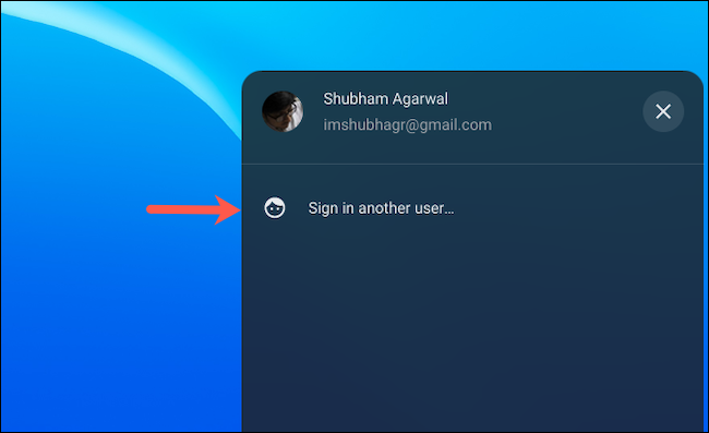 Faça login de outro usuário no Chromebook
