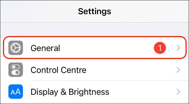 Configurações gerais do iPhone
