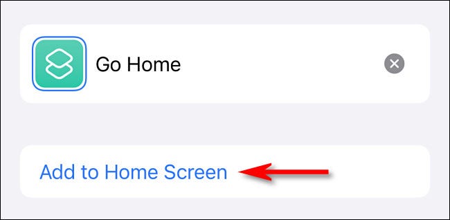 Em Atalhos, toque em "Adicionar à tela inicial".