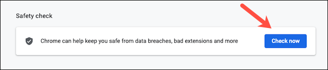 Encontre a configuração de verificação de segurança no Google Chrome