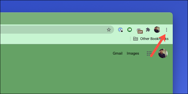 Abra o menu de três pontos no Google Chrome