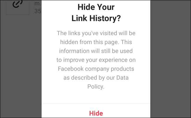 Oculte o seu histórico de links no Instagram