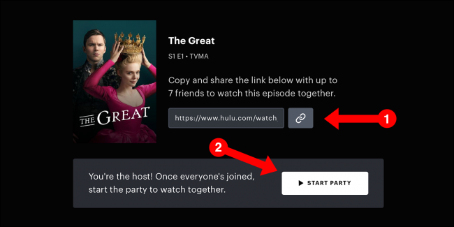 hulu watch party start party link