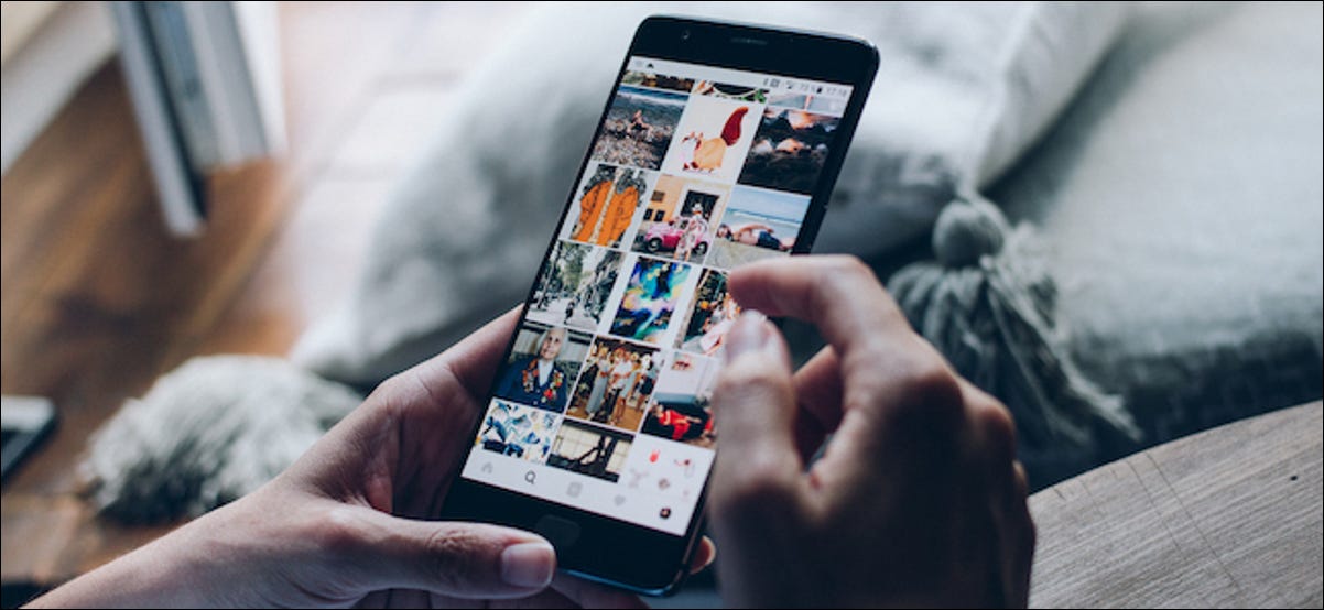 Aplicativo Instagram aberto em um smartphone Android