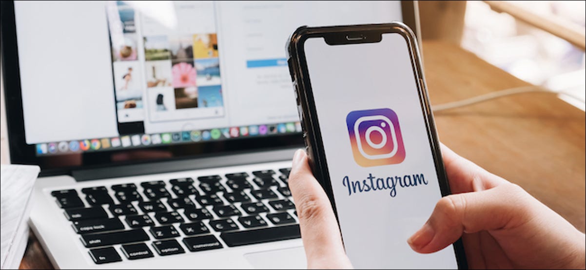 Logotipo do Instagram em um smartphone e laptop