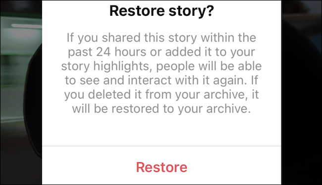 Restaurar história excluída no Instagram