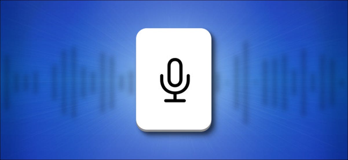 Botão do teclado do microfone do iPhone e iPad em um fundo azul