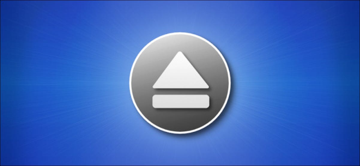 Ícone de ejeção do Mac em fundo azul