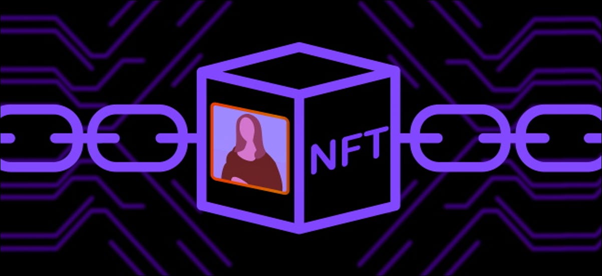 Uma representação de um token NFT em um blockchain.