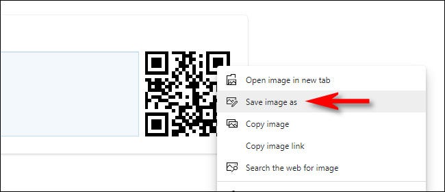 Clique com o botão direito na imagem do código QR e selecione "salvar como".