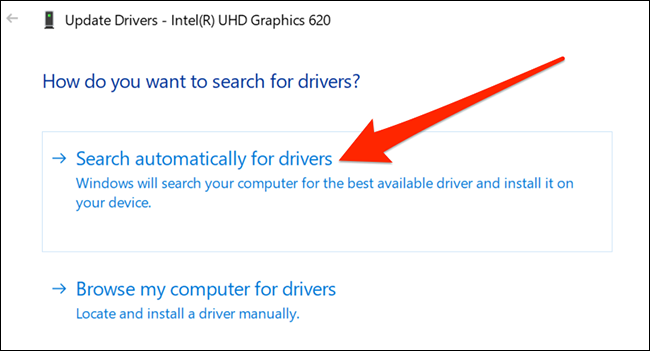 Deixe o Windows pesquisar e instalar drivers