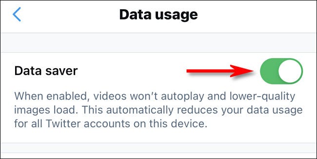 Nas configurações do Twitter, ative "Economia de dados".