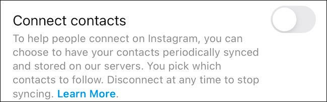 Alternar contatos de conexão no Instagram
