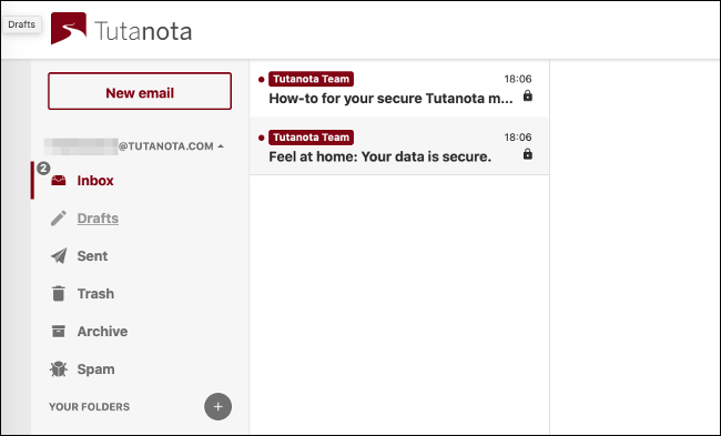 Tutanota Inbox