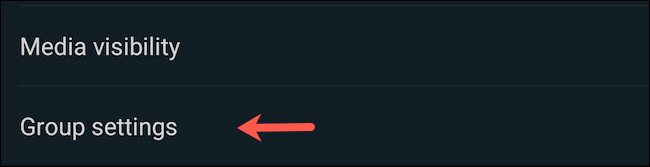Visite as configurações do grupo no WhatsApp