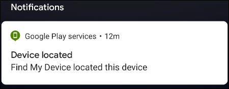 notificação de dispositivo encontrado