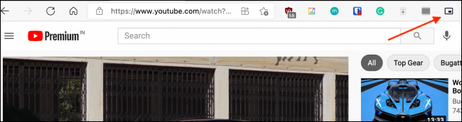 Clique na extensão Picture in Picture