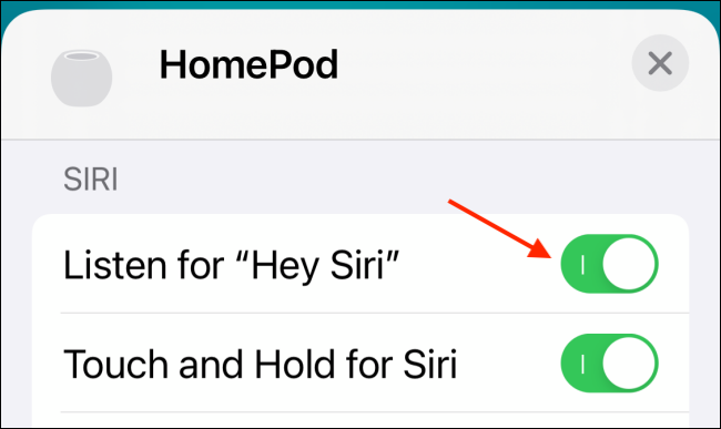 Desativar Hey Siri para HomePod