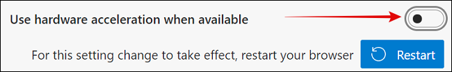Desative a aceleração de hardware no Microsoft Edge