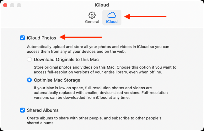 Desativar fotos do iCloud no Mac