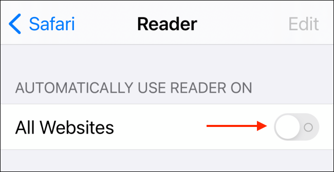 Habilitar Reader View para todos os sites no Safari