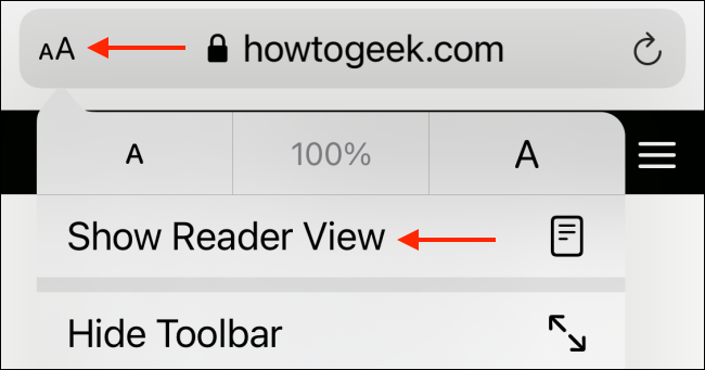Habilitar Reader View em um site específico no Safari