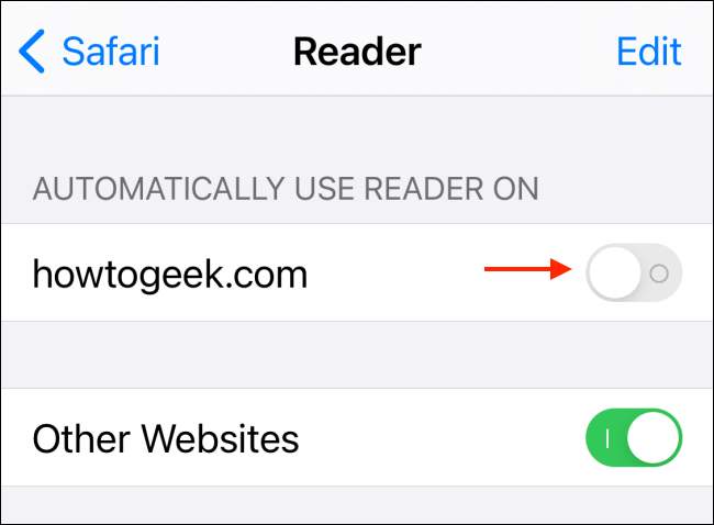Habilitar ou desabilitar Reader View para sites