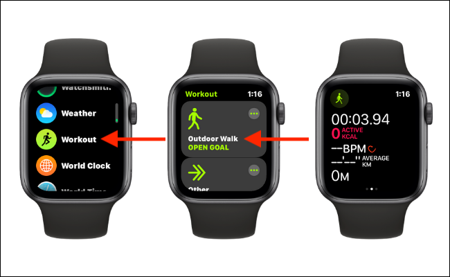 Inicie manualmente um treino no Apple Watch