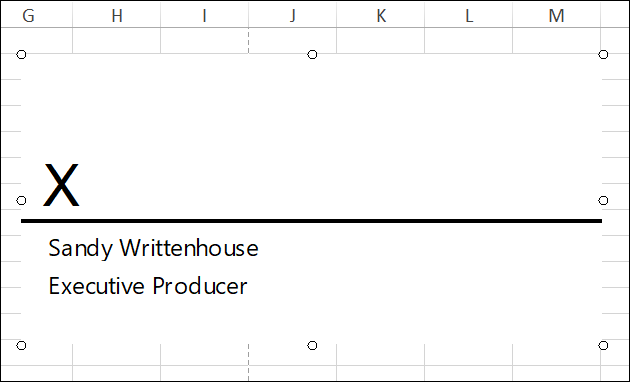 Linha de Assinatura em Excel