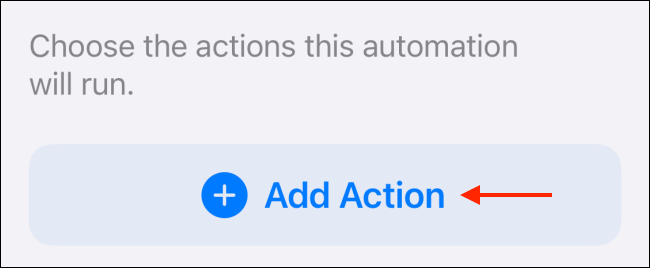 Toque em Adicionar ação da automação