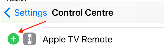 Toque em Plus próximo ao controle remoto da Apple TV