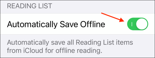 Toque para ativar a lista de leitura offline