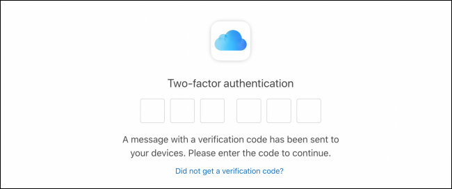 Autenticação de dois fatores para fazer login no iCloud Mail