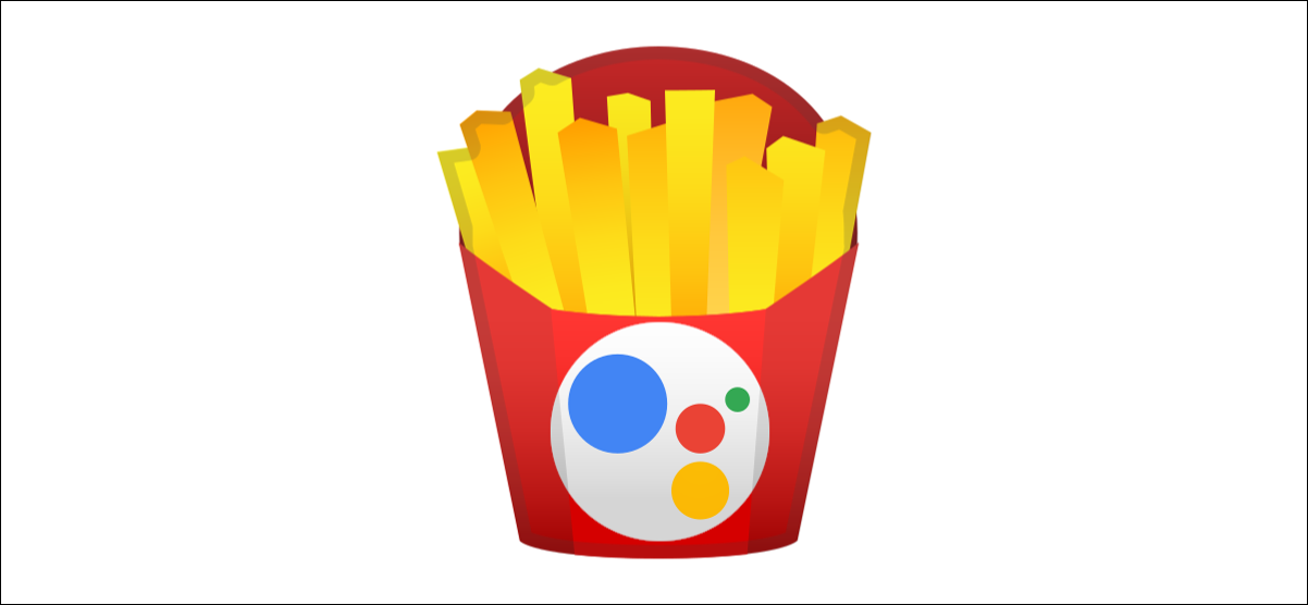 logotipo do assistente do google em batatas fritas