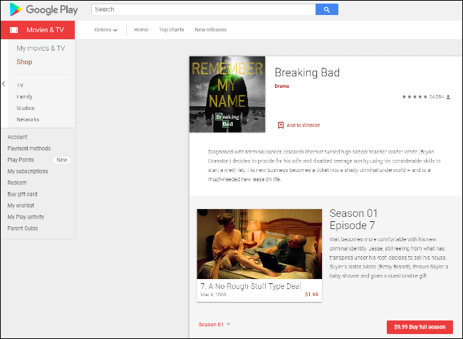 Breaking Bad no Google Play