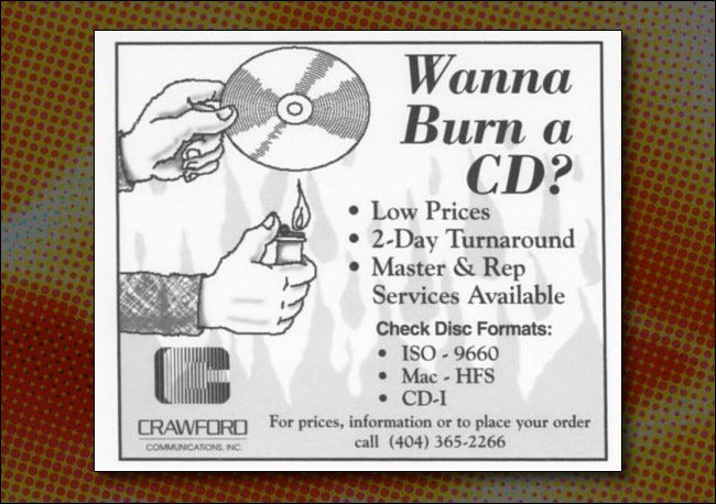 Um anúncio do início de 1993 que menciona a gravação de um CD.