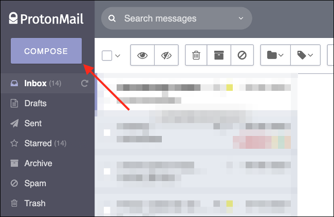 Compor um novo e-mail no ProtonMail