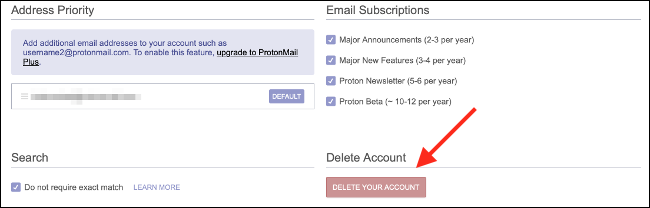 ProtonMail Excluir Minha Conta