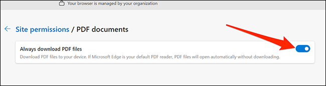Opção de download de PDF no Edge