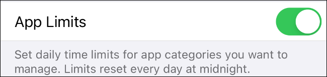 Ativar limites de aplicativos no iOS
