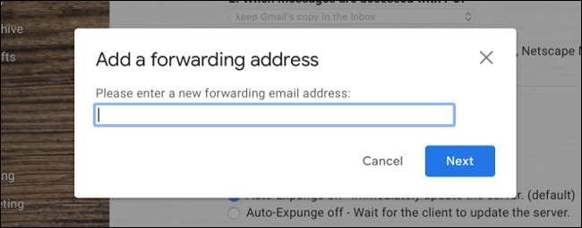 Adicionar endereço de encaminhamento ao Gmail