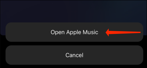 Toque em Abrir Apple Music