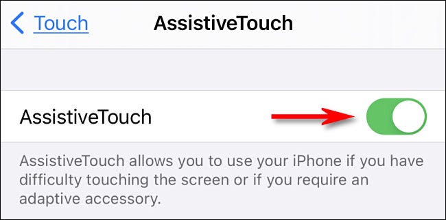 Ligue o botão "AssistiveTouch".