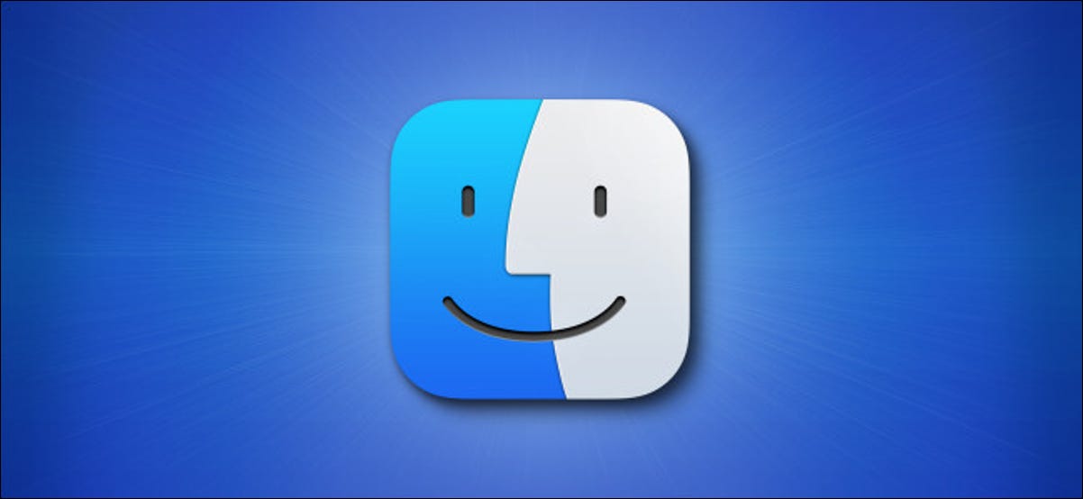 O ícone do Apple Mac Finder Big Sur em um fundo azul