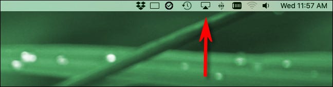Clique no ícone AirPlay na barra de menu.