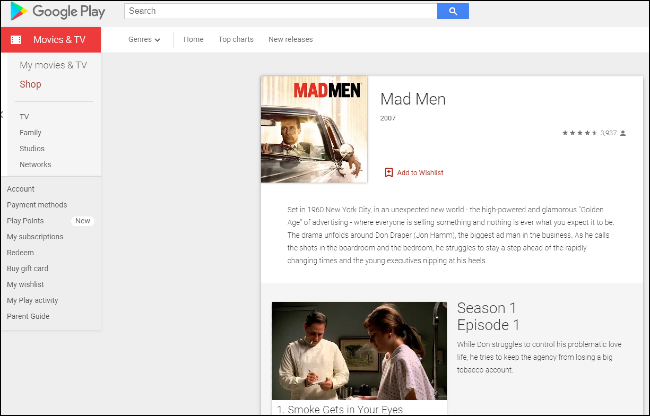 Mad Men no Google Play