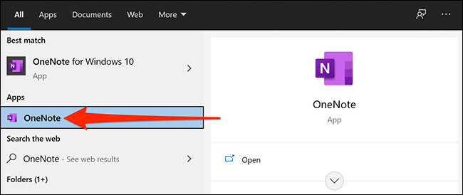 Abra o OneNote